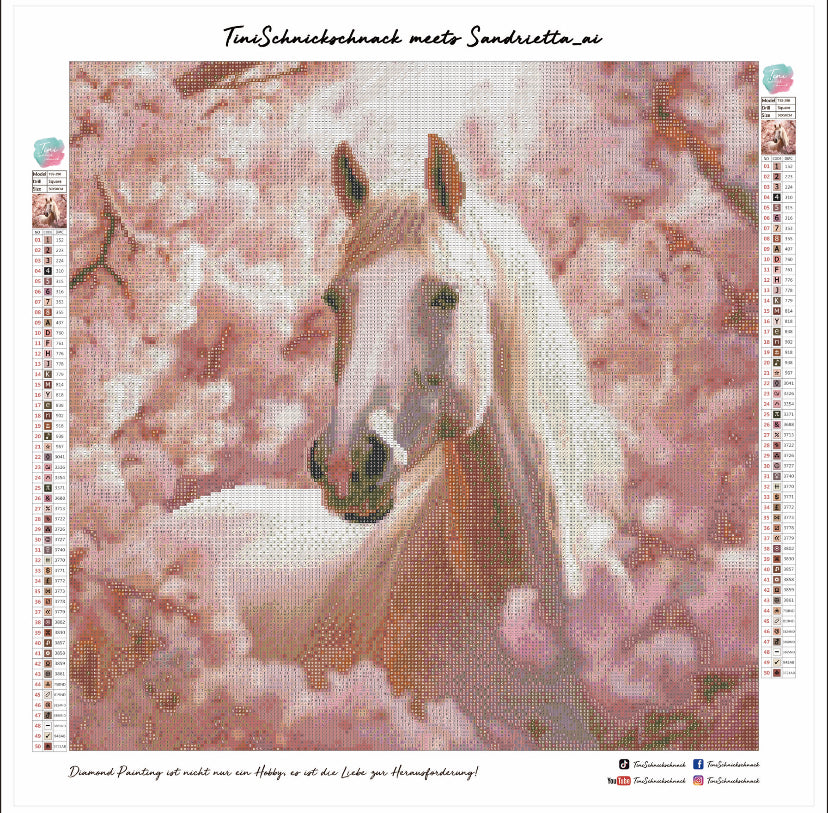 Diamond Painting Bild "Sakura im Blütenmeer" von AI-Artist Sandrietta_ai 50x50cm (inkl. Fairy Dust)