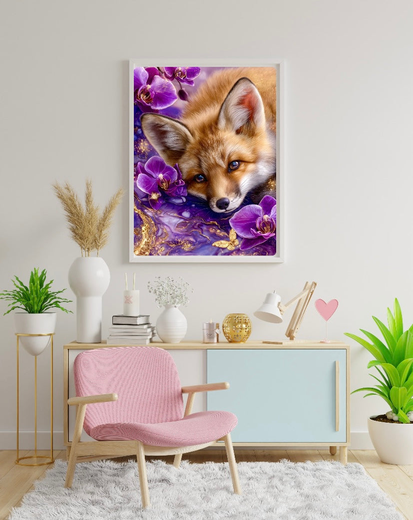 Diamond Painting Bild "Fox Dream" von AI-Artist Sandrietta_ai (Full Strass) 40x50cm TSS-861