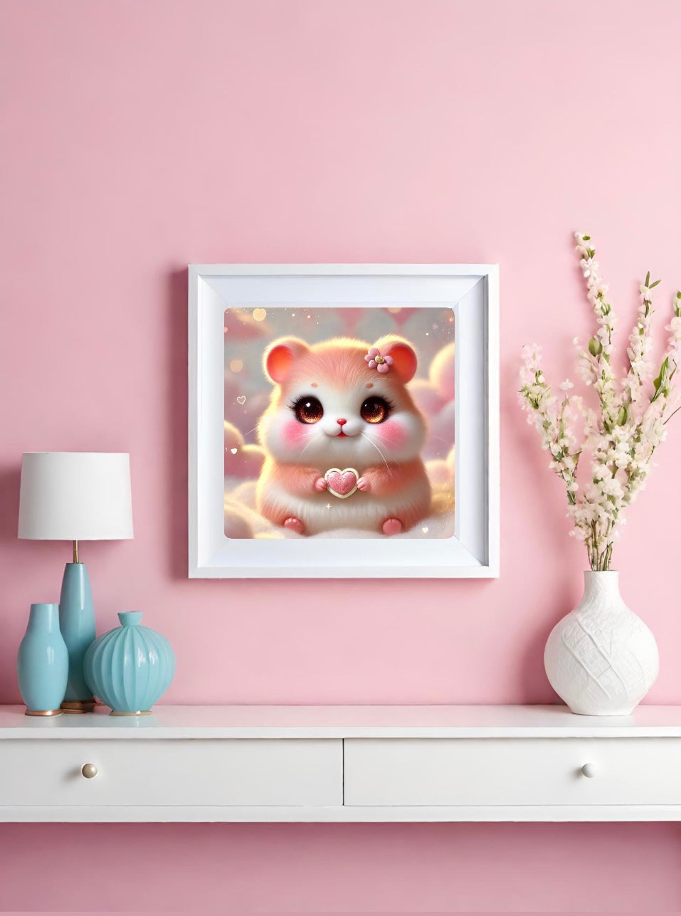 Diamond Painting Bild "Hamster Holly" von TiniSchnickschnack 30x30cm (Full Feenstaub) TSS-843
