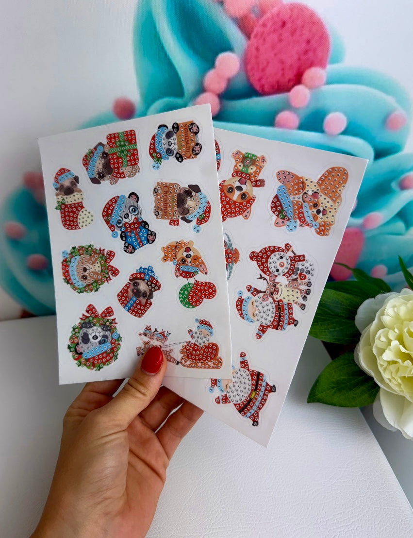 Diamond Painting XMAS Sticker "Weihnachtsbande"  20 Stück