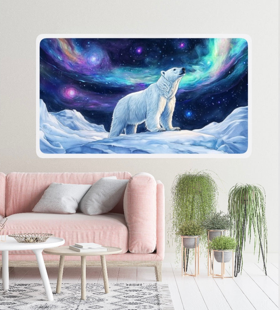 Diamond Painting Bild "Eisbär im Polarlicht" von AI-Artist Sandrietta_ai (inkl. Feenstaub) 50x70cm TSS-594
