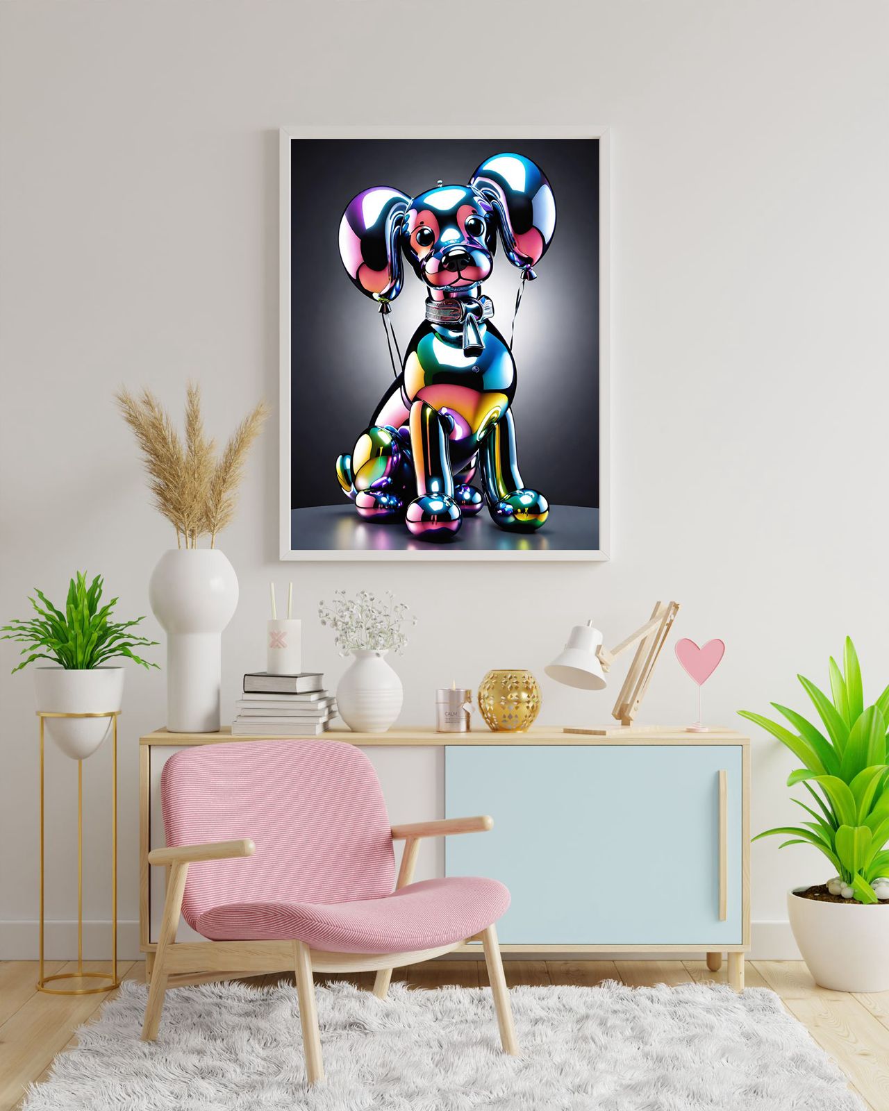 Diamond Painting Bild "Ballonhund" 40x60cm (inkl. Metallic Farben)