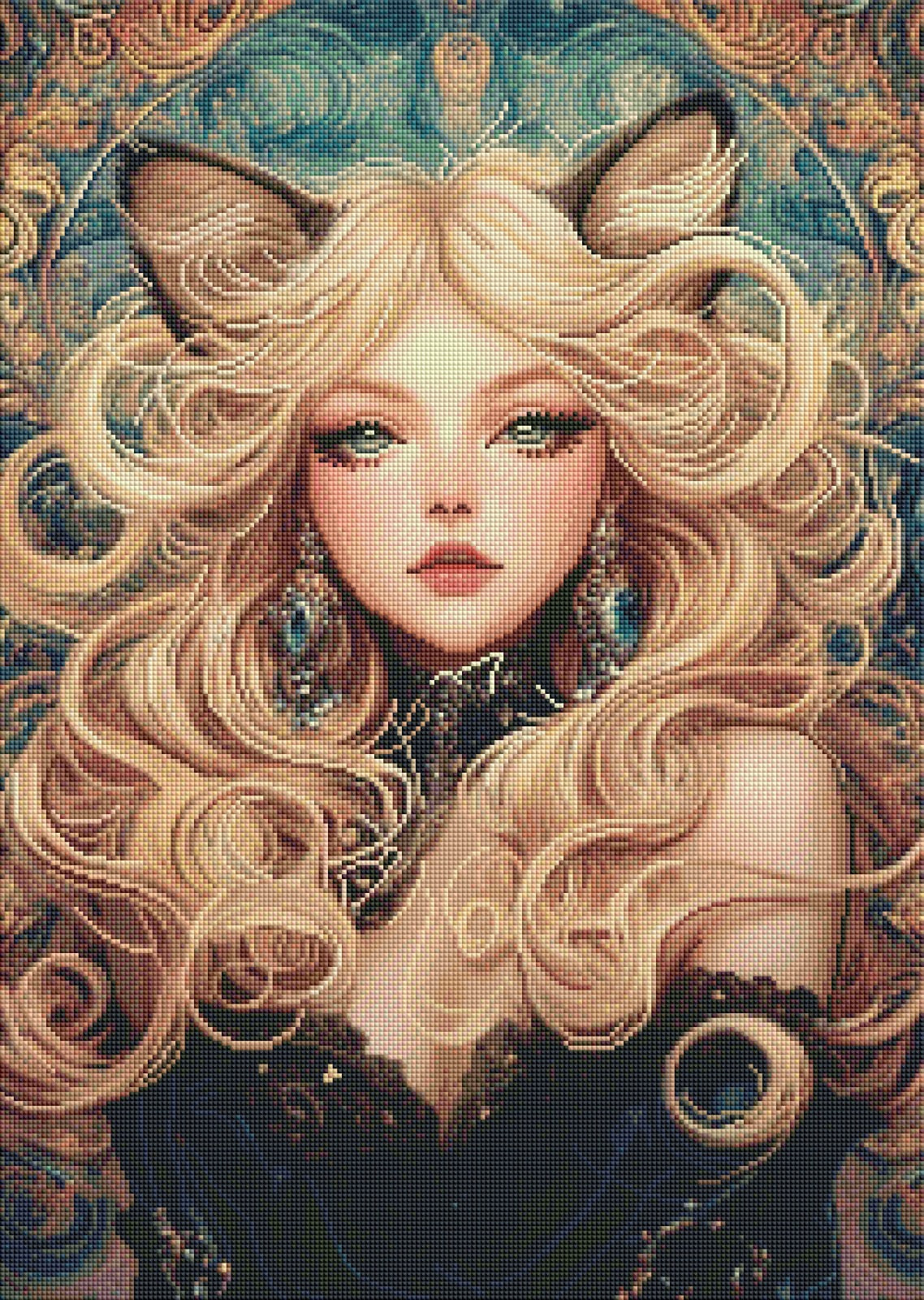 Diamond Painting Bild "Lady-Catherine" von AI-Artist Sandrietta_ai (inkl. Feenstaub) 50x70cm TSS-669