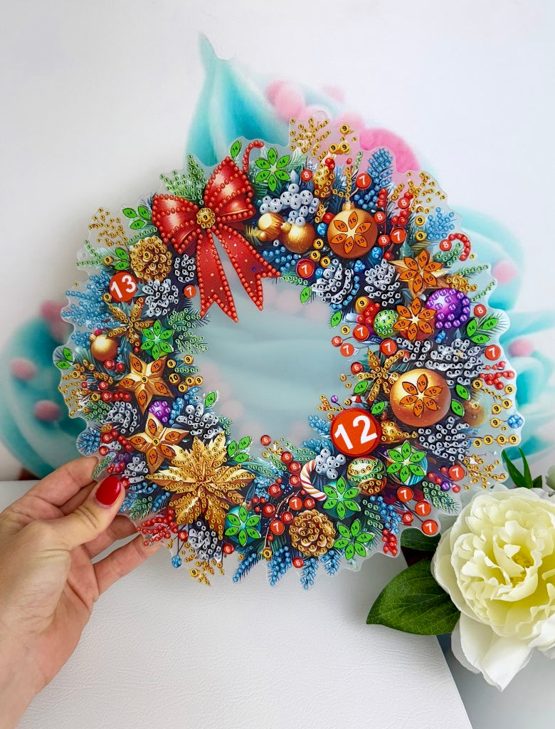 Diamond Painting XMAS Kranz "Weihnachtstraum" 23x24cm (AH228)