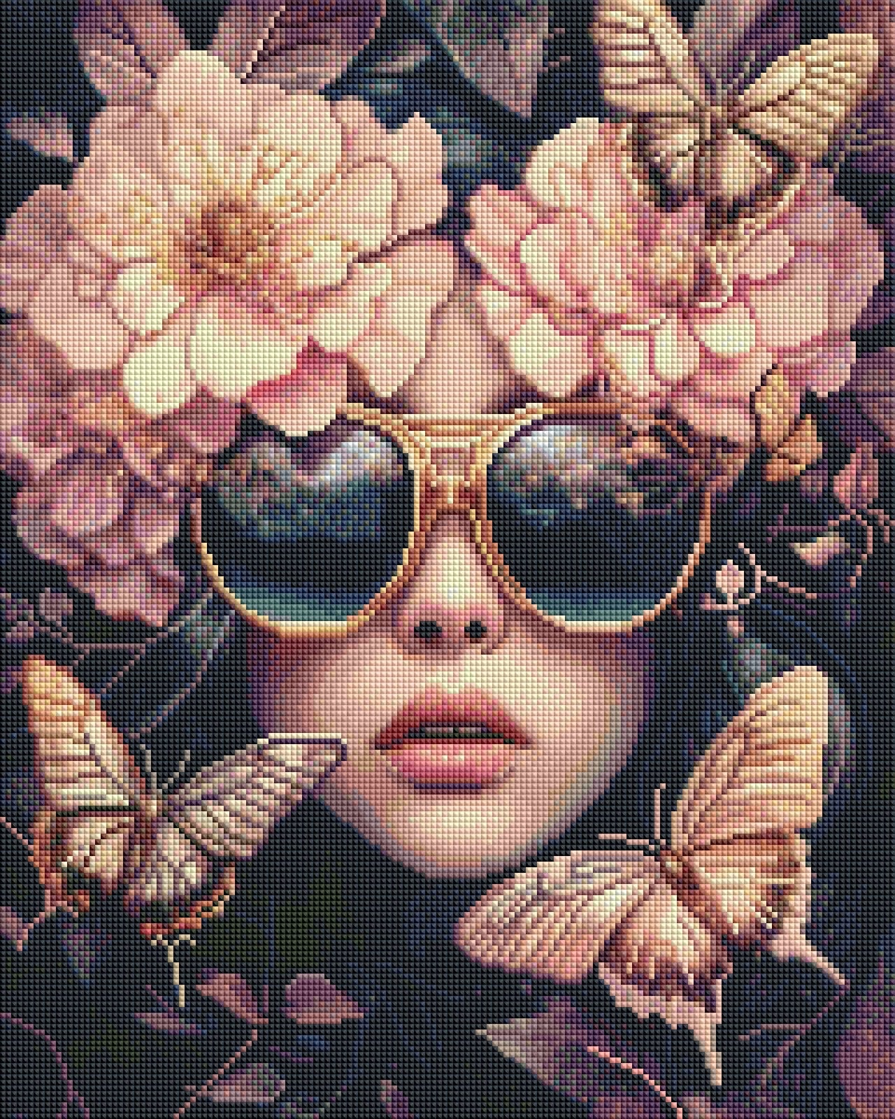 Diamond Painting Bild "Kiss of Butterflies" von AI-Artist Sandrietta_ai (inkl. Feenstaub) 40x50cm TSS-670