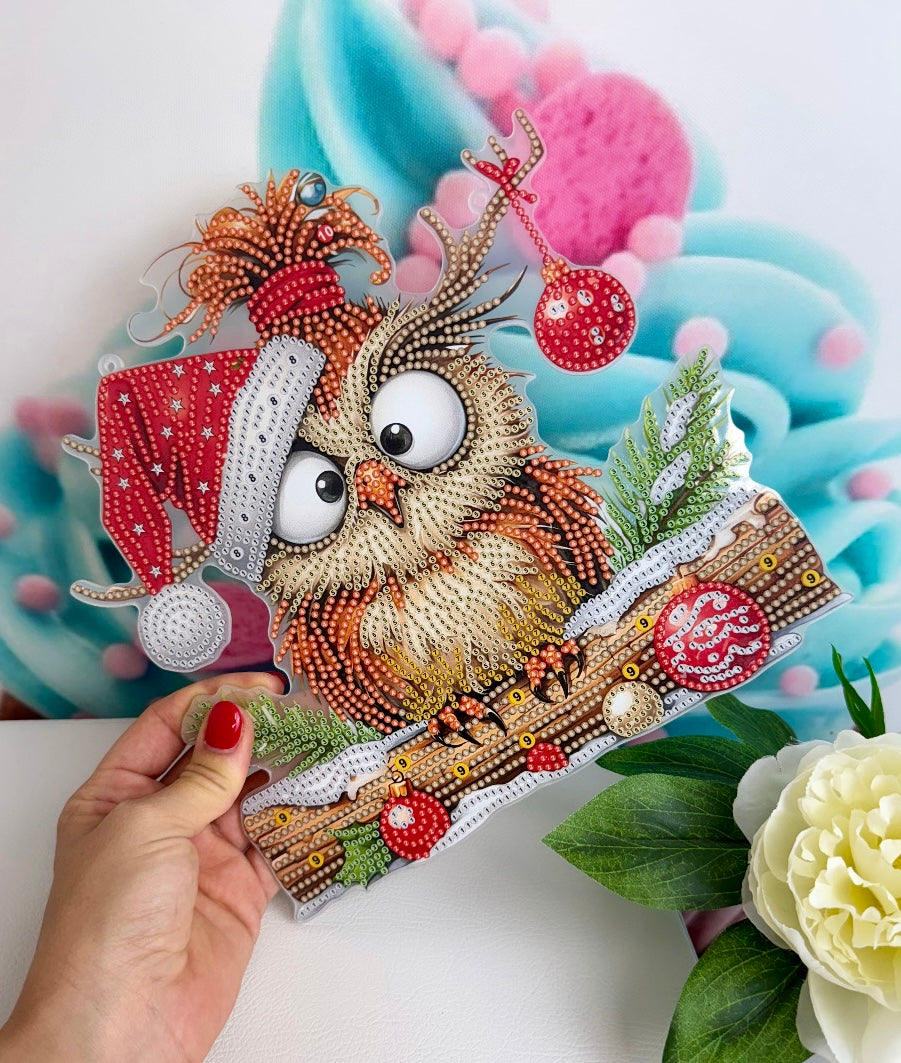 Diamond Painting XMAS Anhänger "Wilde Eule" 24x24cm (AH227)