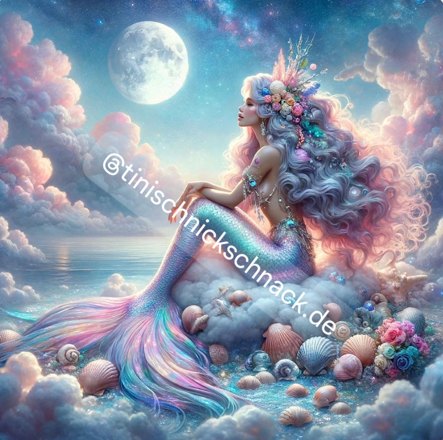 Diamond Painting Bild "Königin des Meeres" von AI-Artist Sandrietta_ai (inkl. Feenstaub) 80x80cm TSS-599