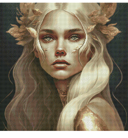 Diamond Painting Bild "Golden-Girl" von AI-Artist Sandrietta_ai 50x50cm