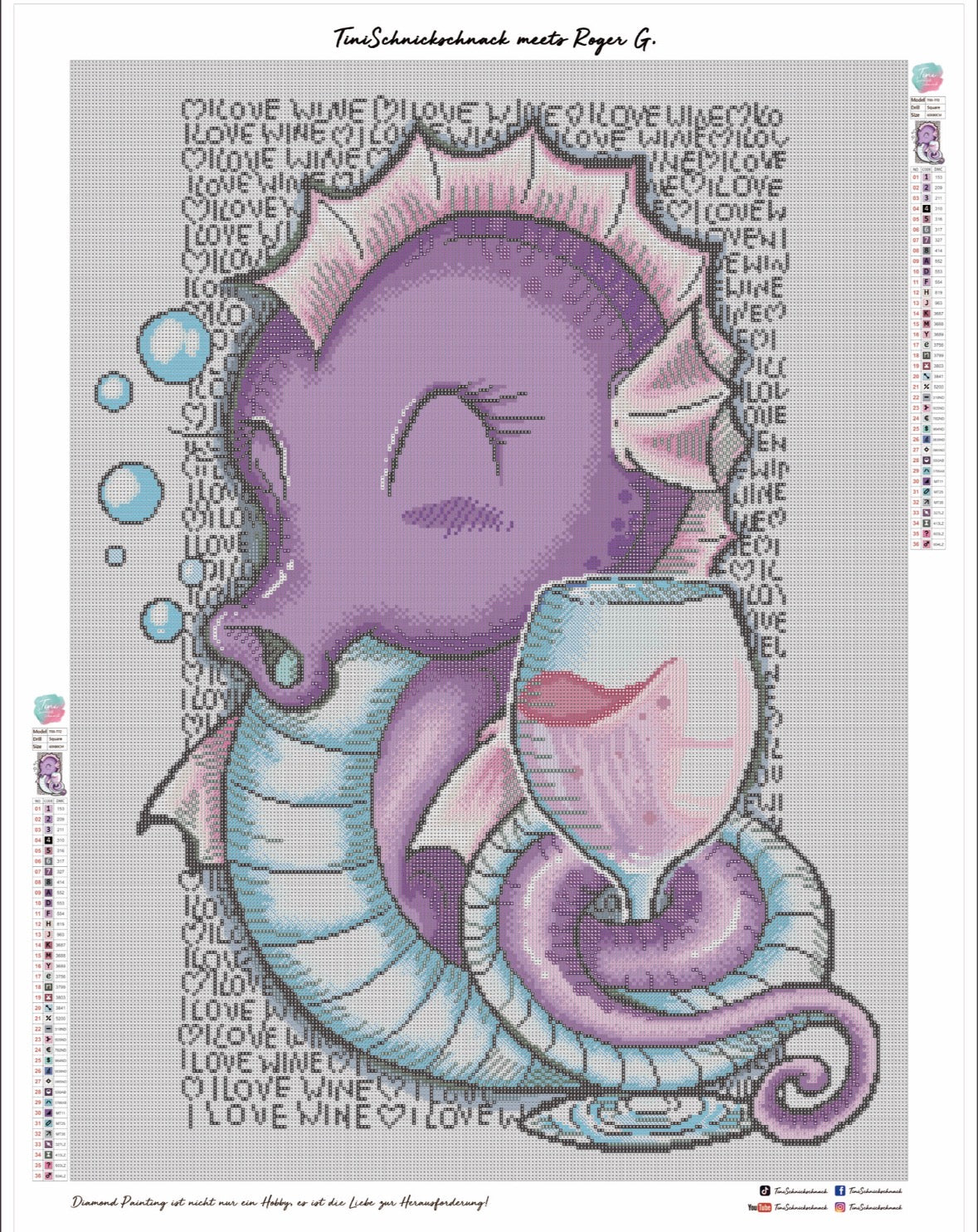 Diamond Painting Bild "Rose`Pferdchen" von Artist ROGER G. 60x80cm (inkl. Feenstaub) TSS-772