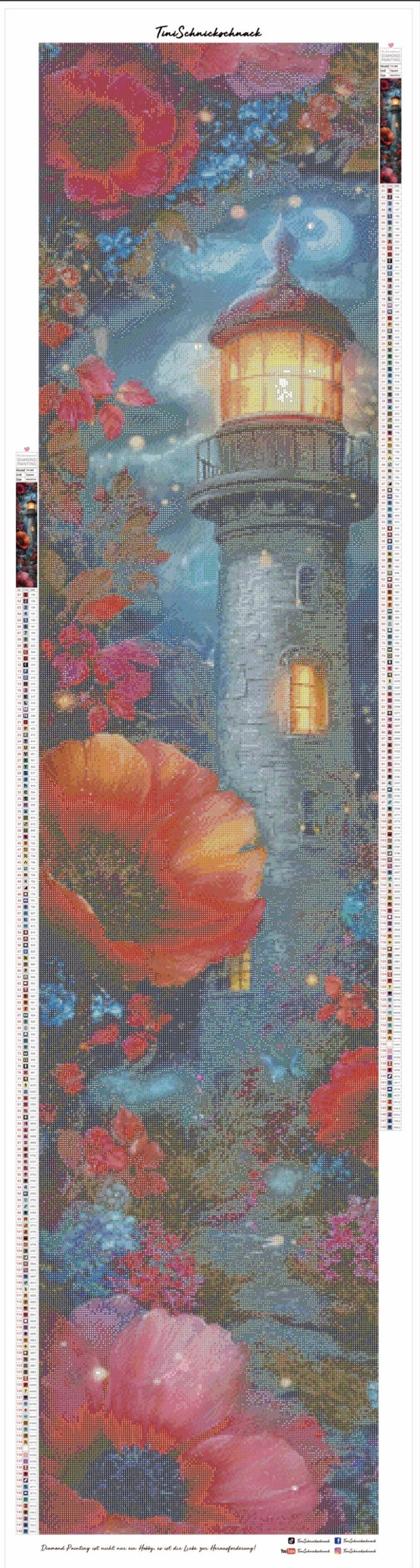 VORVERKAUF! Diamond Painting Bild "Leuchtturm in der Nachtdämmerung" 40x197cm (Sondersteine-Special) TSS-889