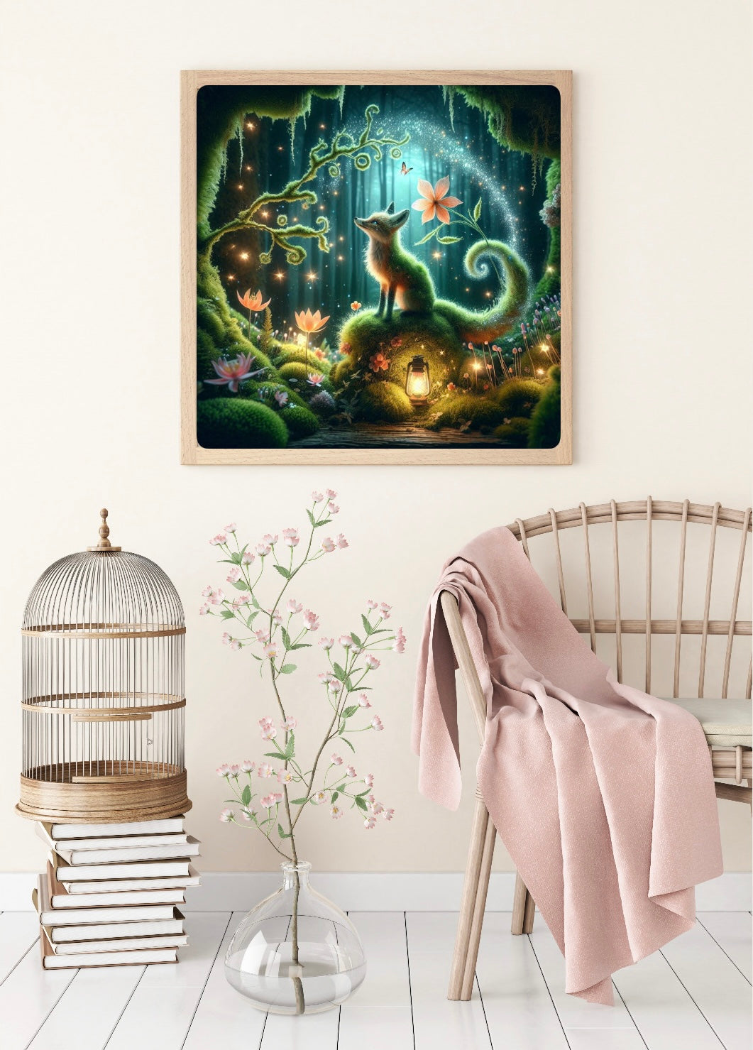 Diamond Painting Bild "Fuchs im Mooswald" von AI-Artist Lexxy.ai 50x50cm (inkl. Feenstaub) TSS-756