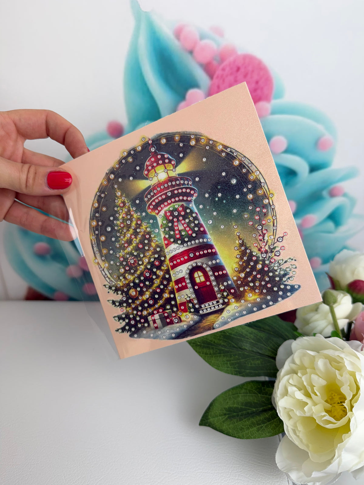 Diamond Painting XMAS Grußkarten "Xmas Leuchttürme" (K055)