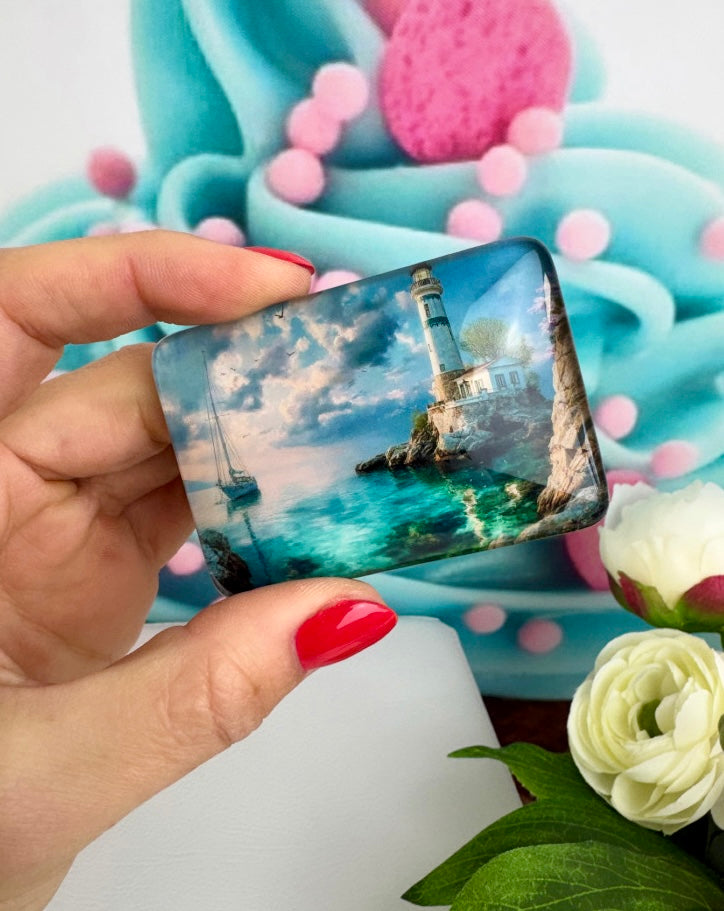 Diamond Painting Cover Minder "Leuchtturm am Meer" (CM)