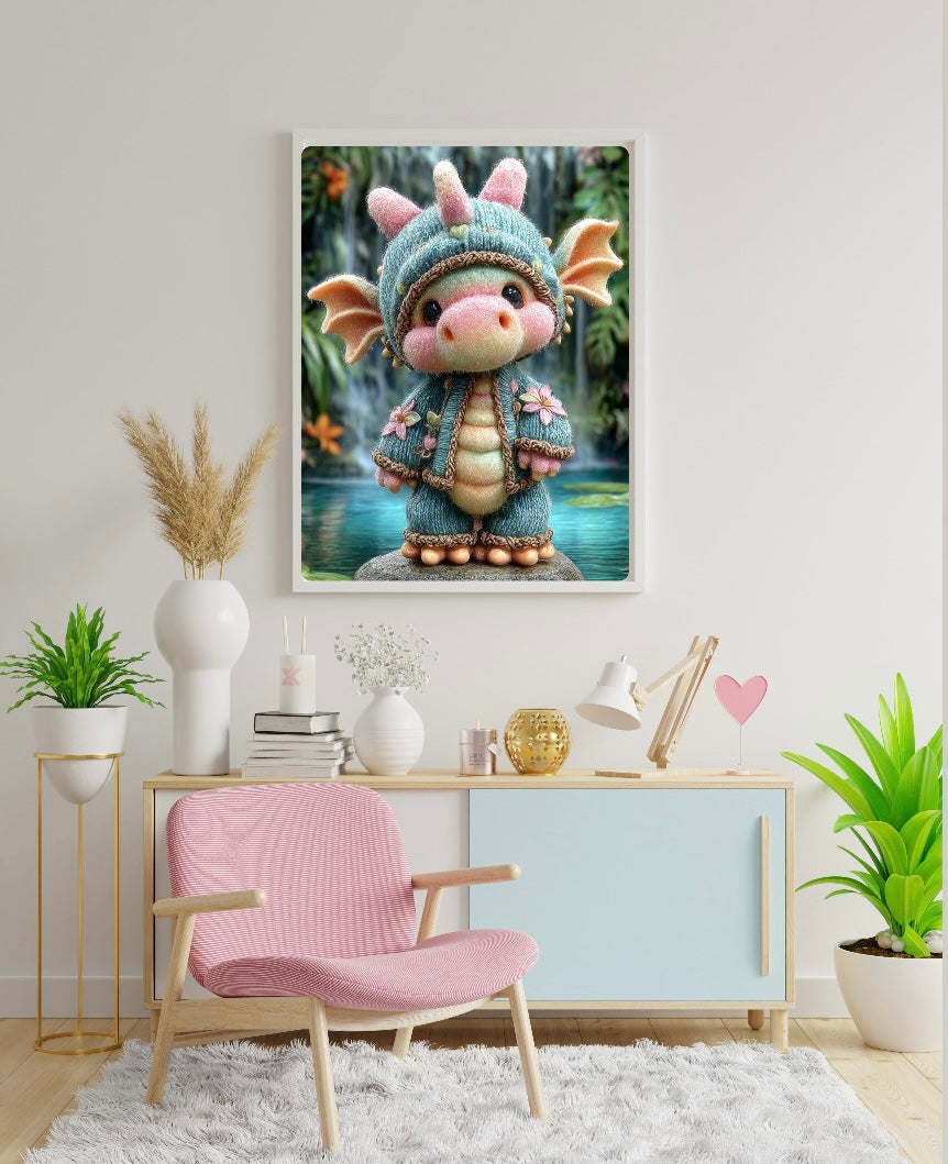 Diamond Painting XL Bild "Drache Tauri" von AI-Artist Sandrietta_ai (inkl. Feenstaub) 60x80cm TSS-747