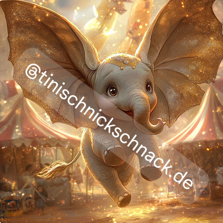 Diamond Painting Bild  Elefant „Dolli" von AI-Artist Sandrietta.ai 50x50cm (inkl. Fairy Dust) TSS-502