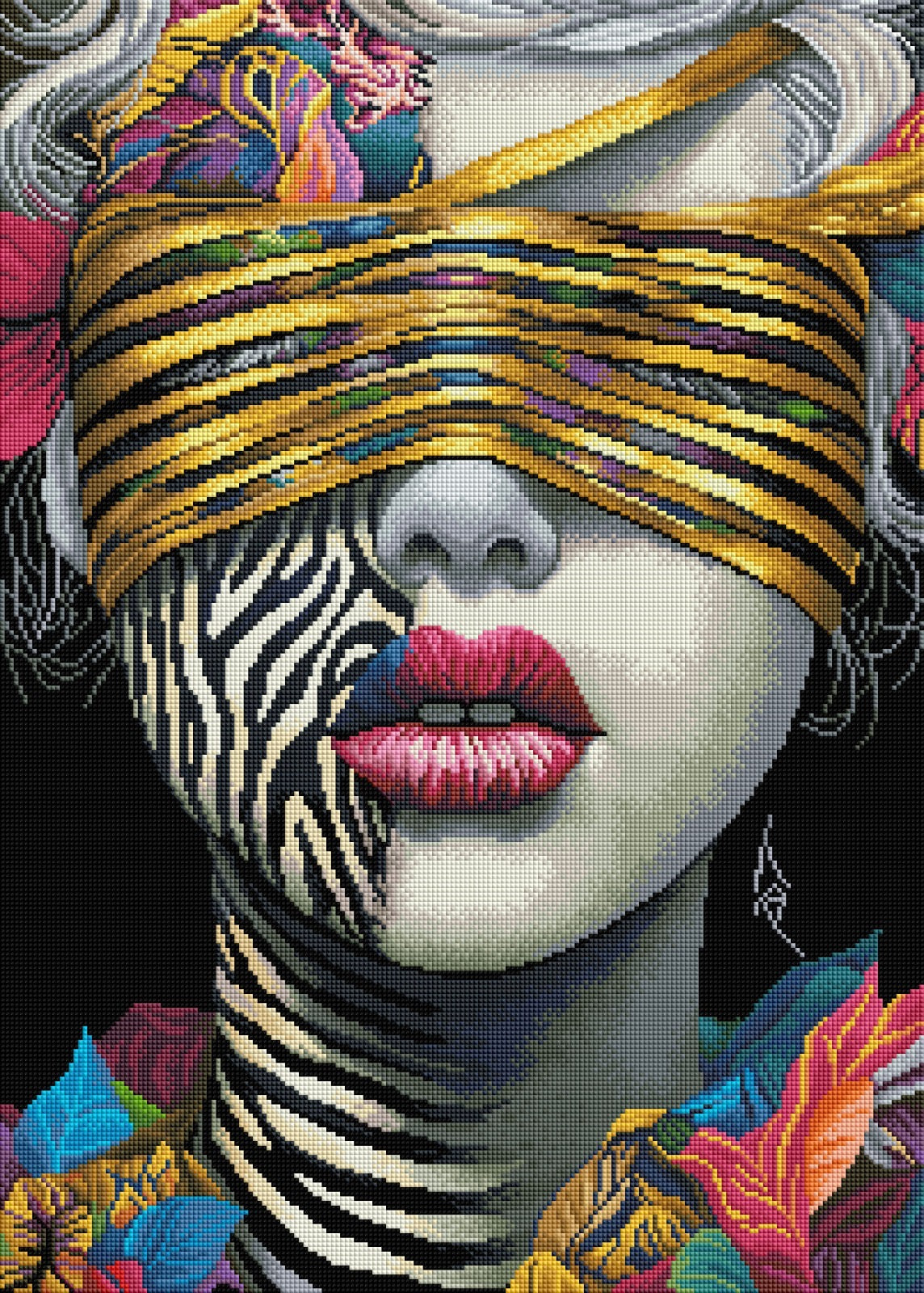 Diamond Painting Bild "See Without Eyes" von AI-Artist Sandrietta_ai (Sondersteine-Special) 50x70cm TSS-695