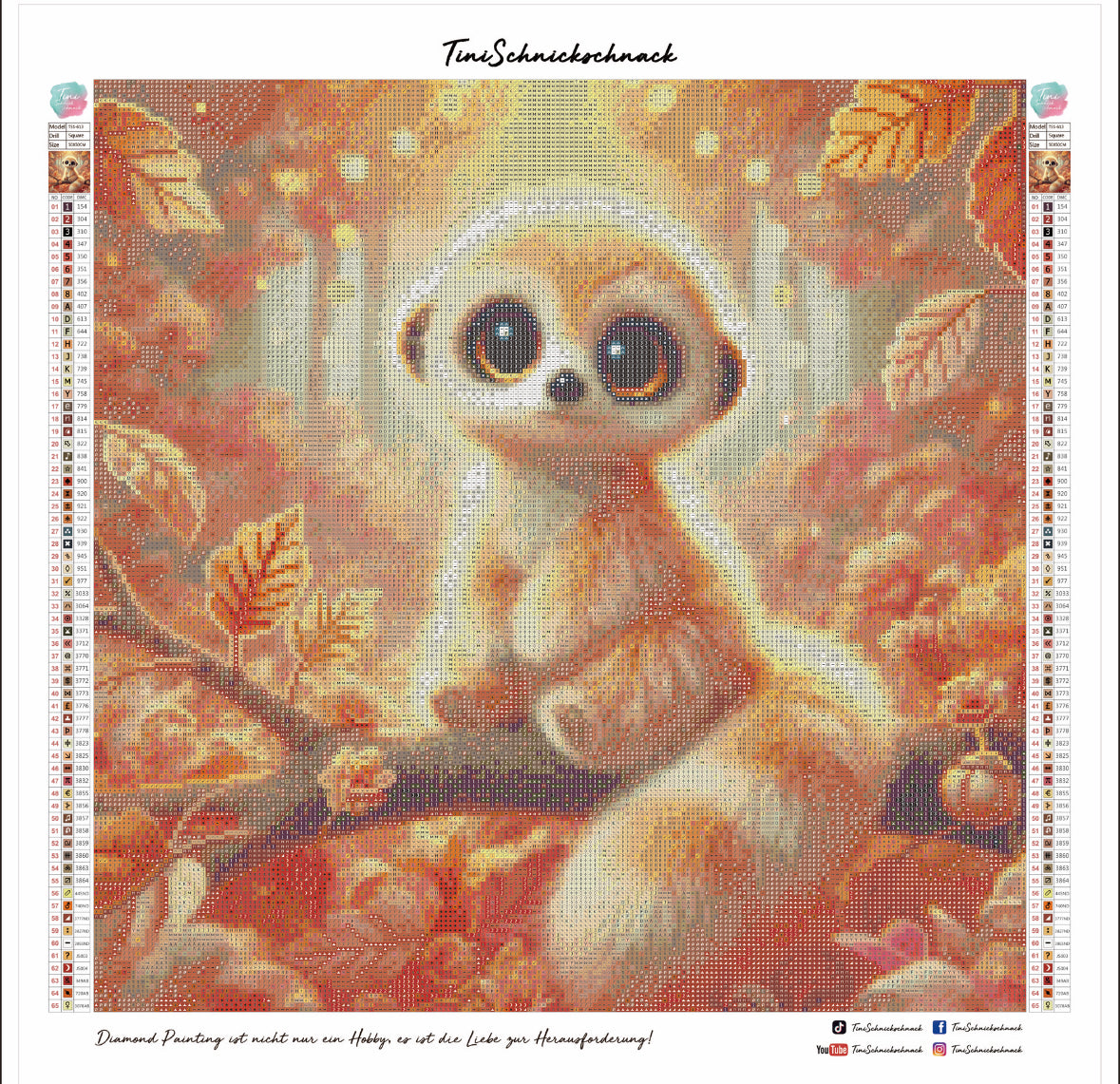 Diamond Painting Bild Erdmännchen "Pauli" von TiniSchnickschnack 50x50cm (inkl. Feenstaub) TSS-613