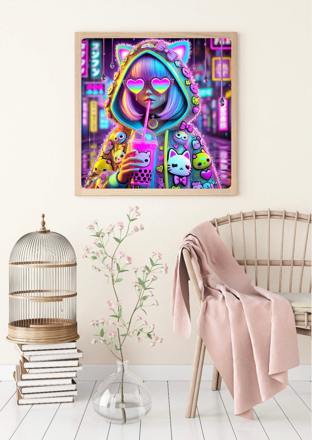 Diamond Painting Bild „Neon Nights“ von TiniSchnickschnack 50x50cm (inkl. Strass & Neon Stones) TSS-696