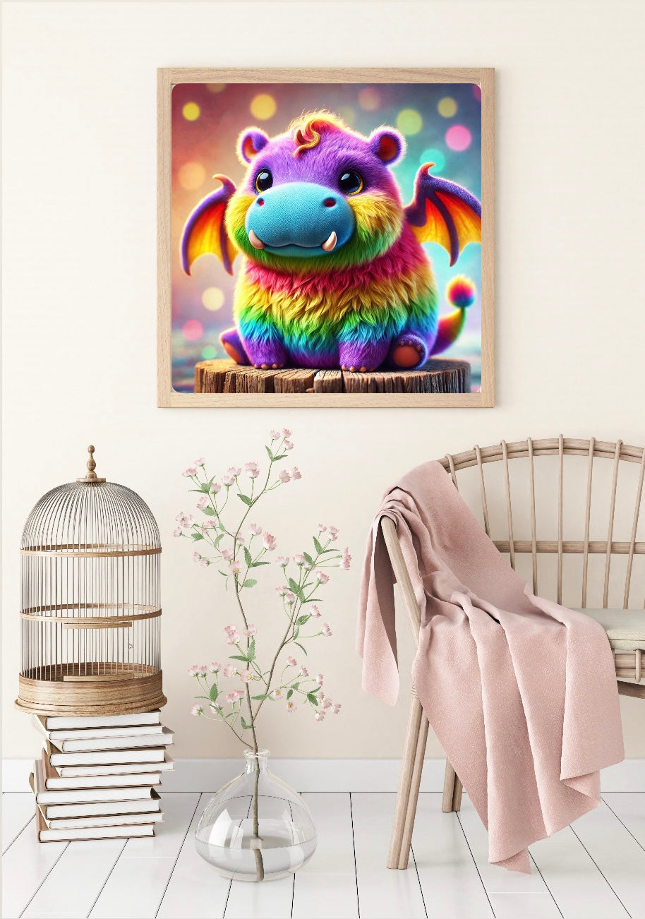 Diamond Painting Bild Knuffelmonster "Hugo" von AI-Artist Sandrietta_ai (Sondersteine-Special) 50x50cm TSS-