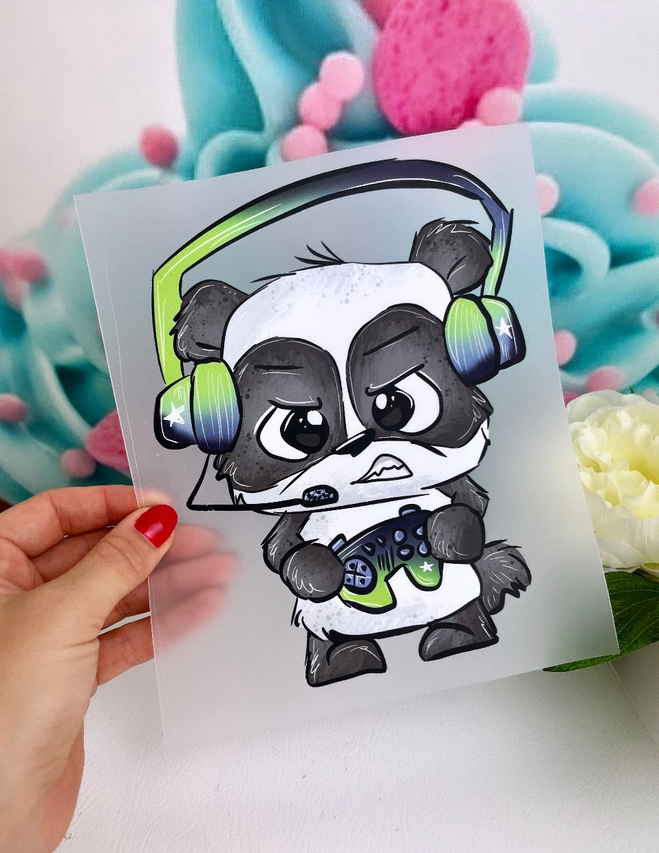 Tinischnickschnack Bügelbild Schnubbi "Zock-Panda" BB6