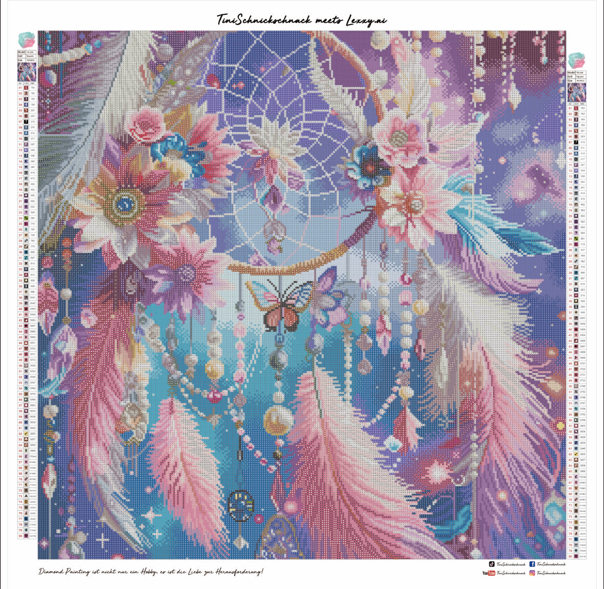 Diamond Painting Bild "Dreamcatcher" von AI-Artist Lexxy.ai 70x70cm (inkl. Feenstaub) TSS-620