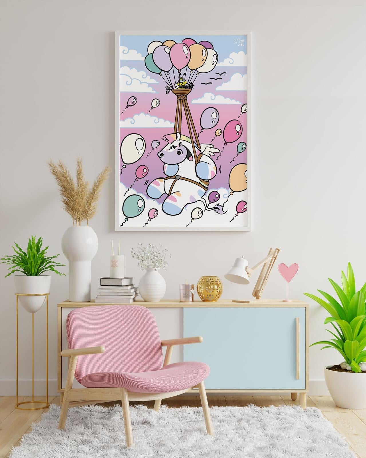 Diamond Painting Bild "Zebrasus Ballonzauber" von Pummeleinhorn 50x70cm (inkl. Feenstaub) TSS-602