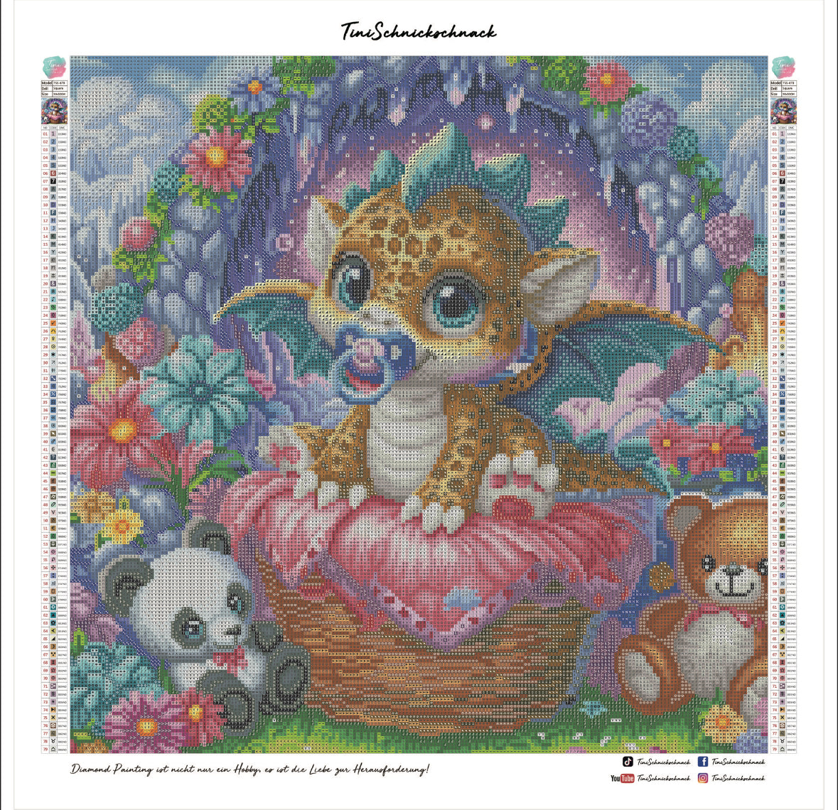 Diamond Painting Bild Dino-Baby "Lilo" -Feenstaub Steine- (TSS-678)