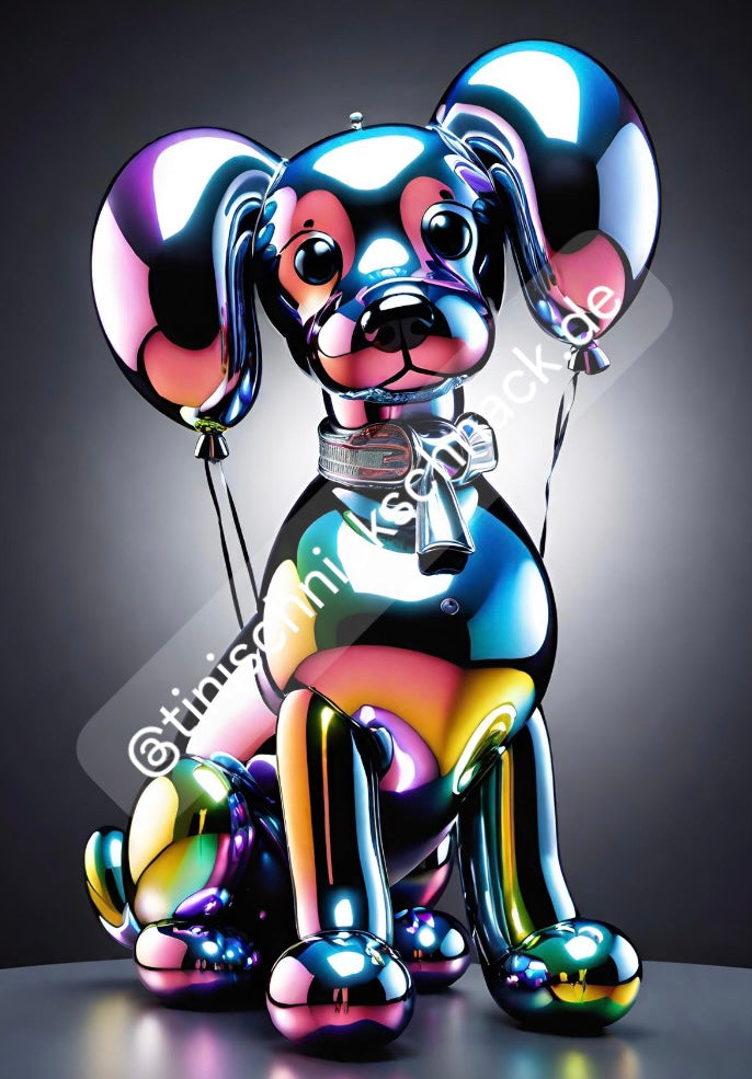 Diamond Painting Bild "Ballonhund" 40x60cm (inkl. Metallic Farben)