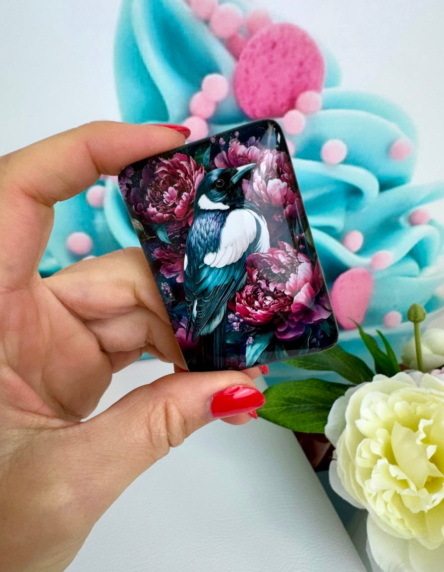 Diamond Painting Cover Minder "Pfingstrosen Elster" (CM)