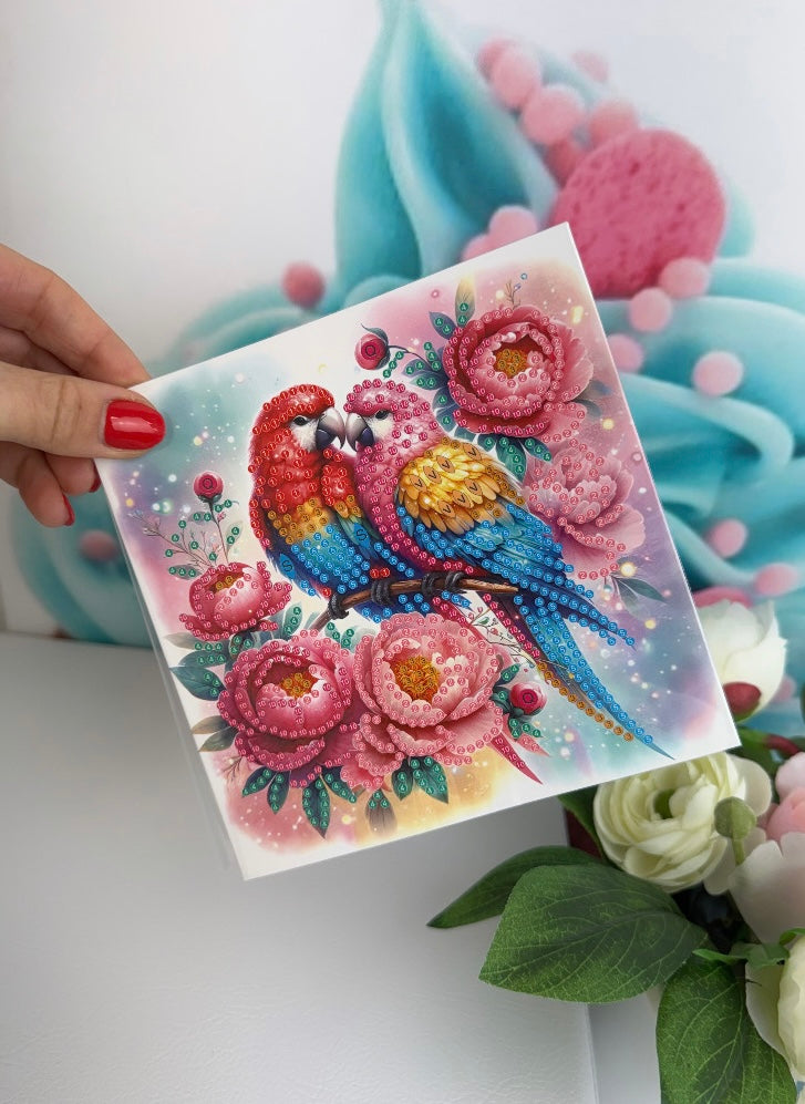 Diamond Painting "Happy Birds" Grußkarten 6er Set (K66)