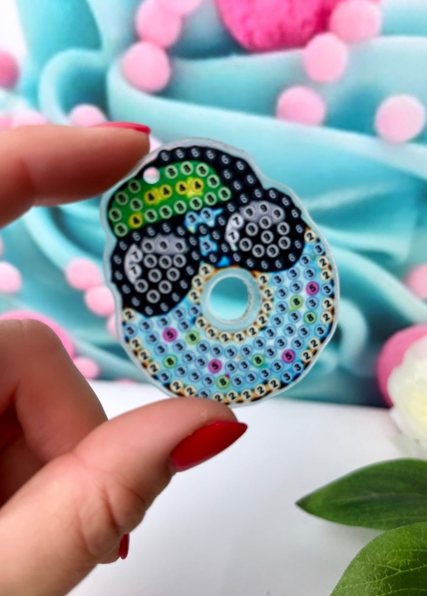 Diamond Painting Schlüsselanhänger "Mini-Donuts" 6 Stück Anhänger AH94