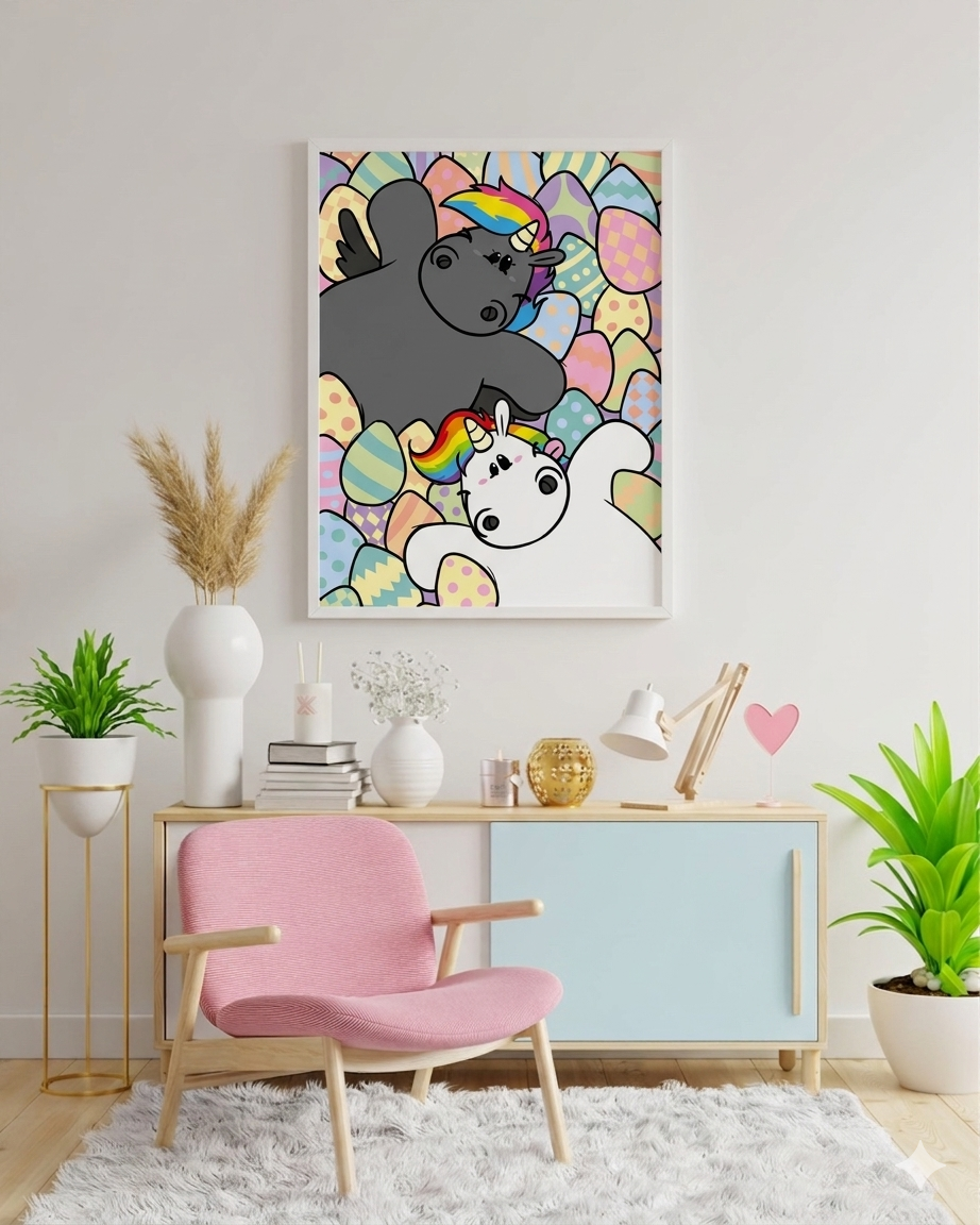 Diamond Painting Bild "Osterspaß" von Pummeleinhorn 40x60cm (Full Feenstaub) TSS-804