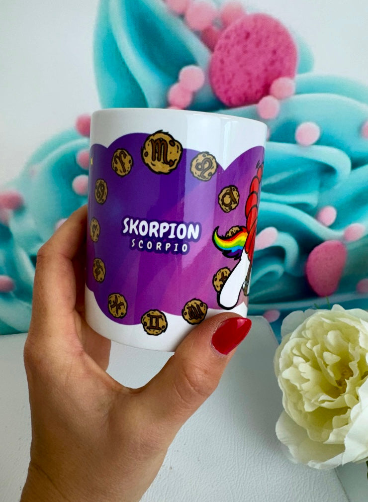 TiniSchnickschnack Pummeleinhorn Sternzeichen "SKORPION" - Tasse 330ml