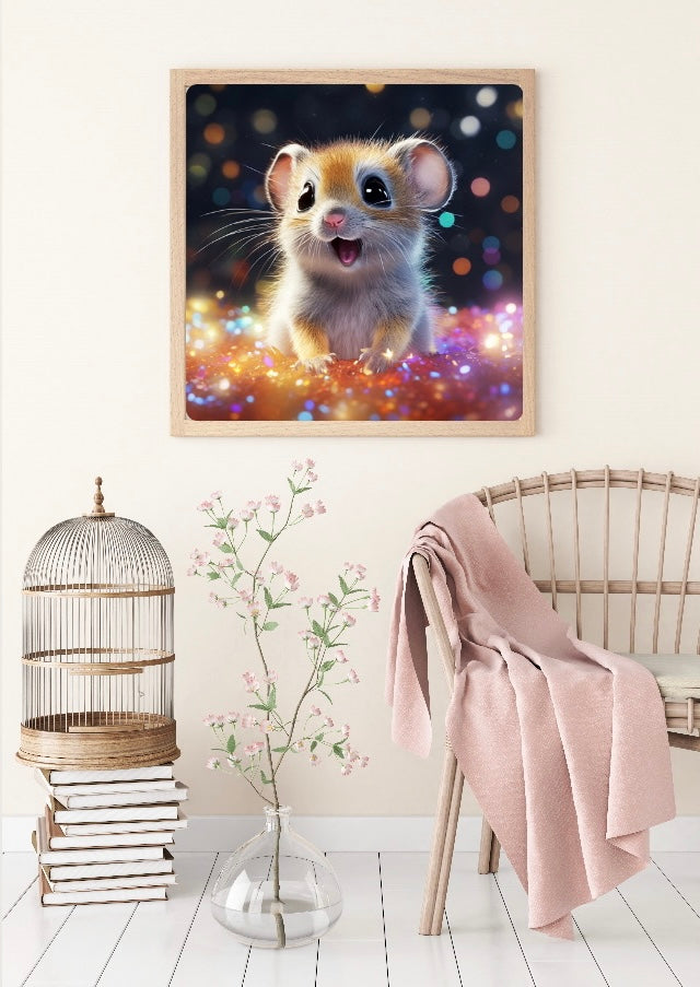 Diamond Painting Bild "Knuddel-Hamster" von AI-Artist Sandrietta_ai 50x50cm