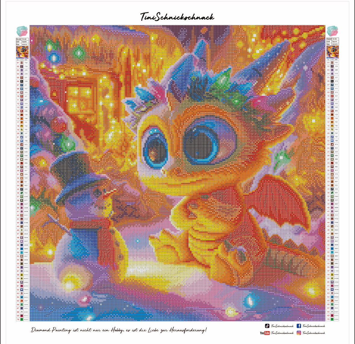 Diamond Painting Bild "Winterdrache Twinkle" von Lisa Morgan 50x50cm (inkl. Feenstaub) TSS-682