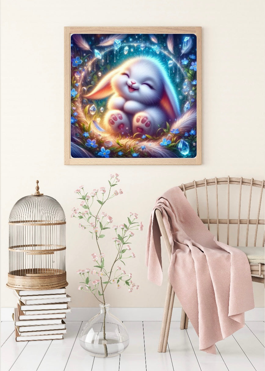 Diamond Painting Bild "Schnuckelhase" von AI-Artist Sandrietta_ai (inkl. Feenstaub) 50x50cm TSS-814