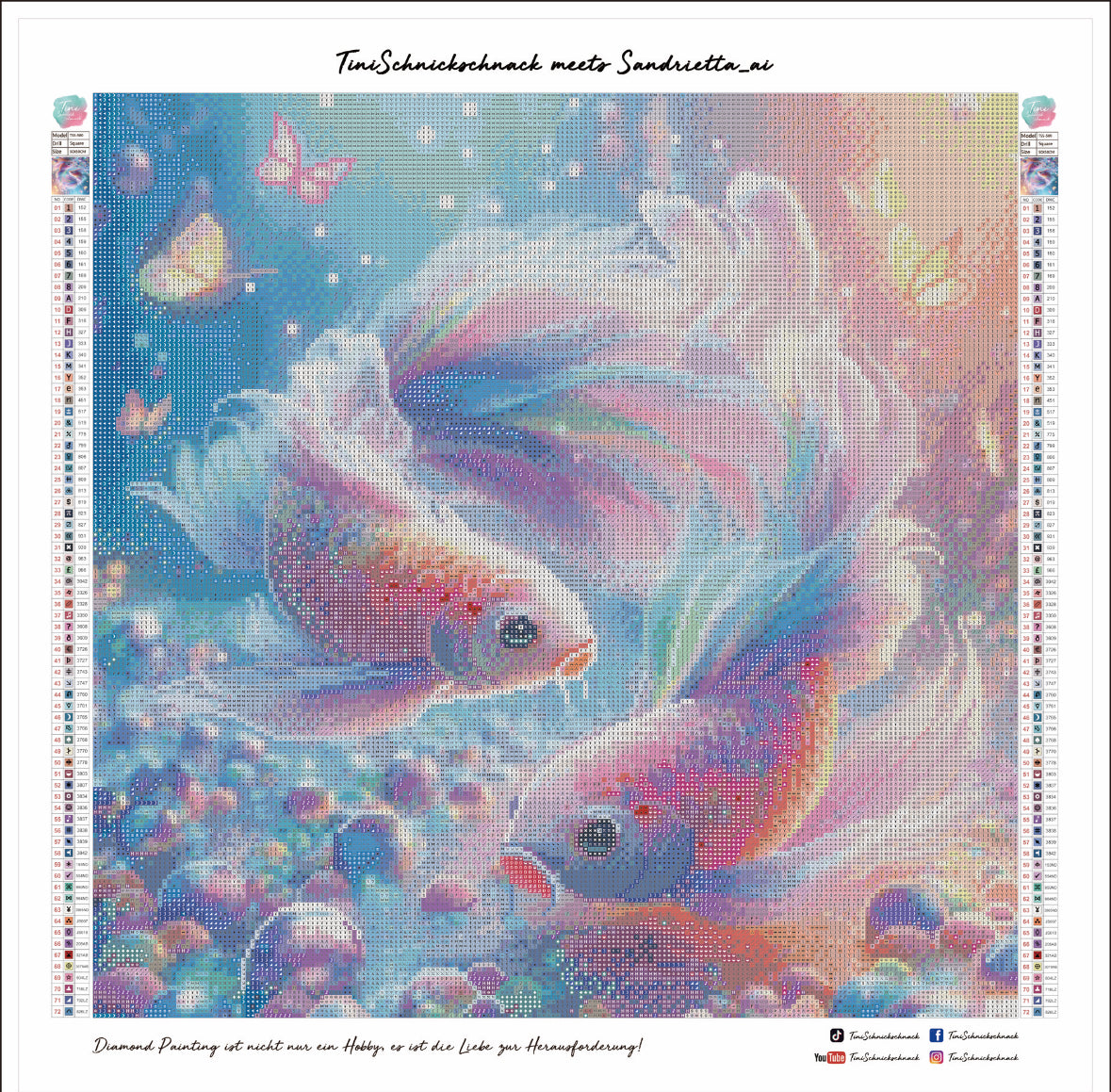 Diamond Painting Bild "Tanz im Wasser" von AI-Artist Sandrietta_ai (inkl. Feenstaub) 50x50cm TSS-580