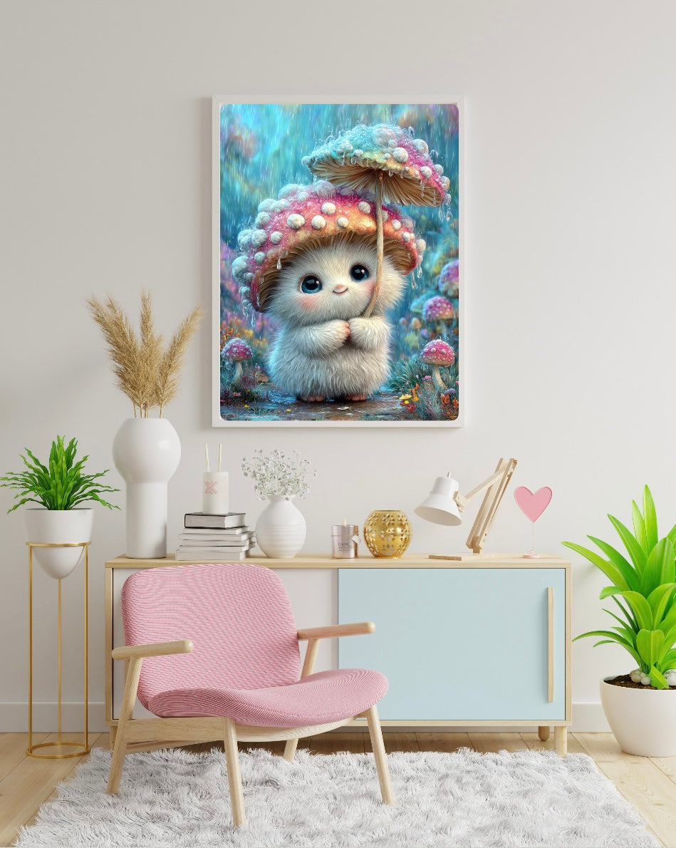 Diamond Painting Bild "Pilz Puffy" von AI-Artist Sandrietta_ai (inkl. Feenstaub) 40x50cm TSS-743