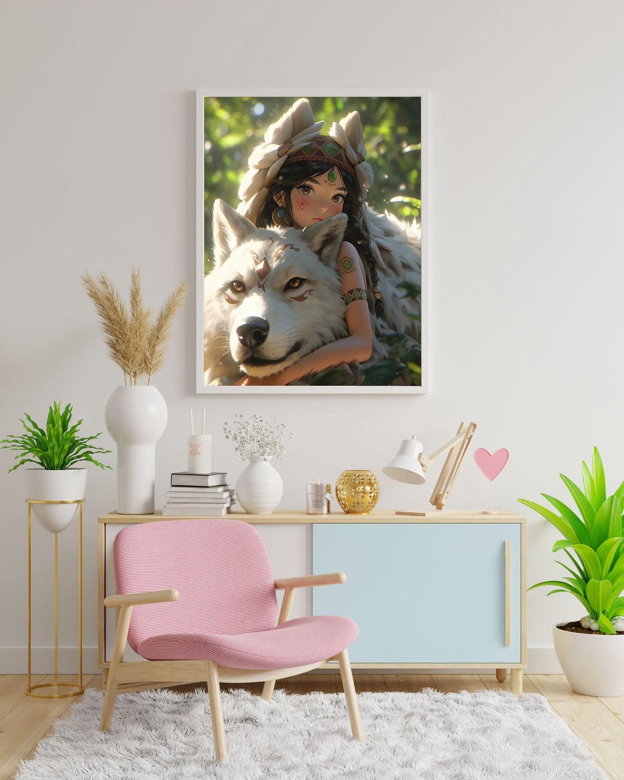 Diamond Painting Bild "Wolfsmädchen" von AI-Artist Sandrietta_ai 40x50cm TSS-168