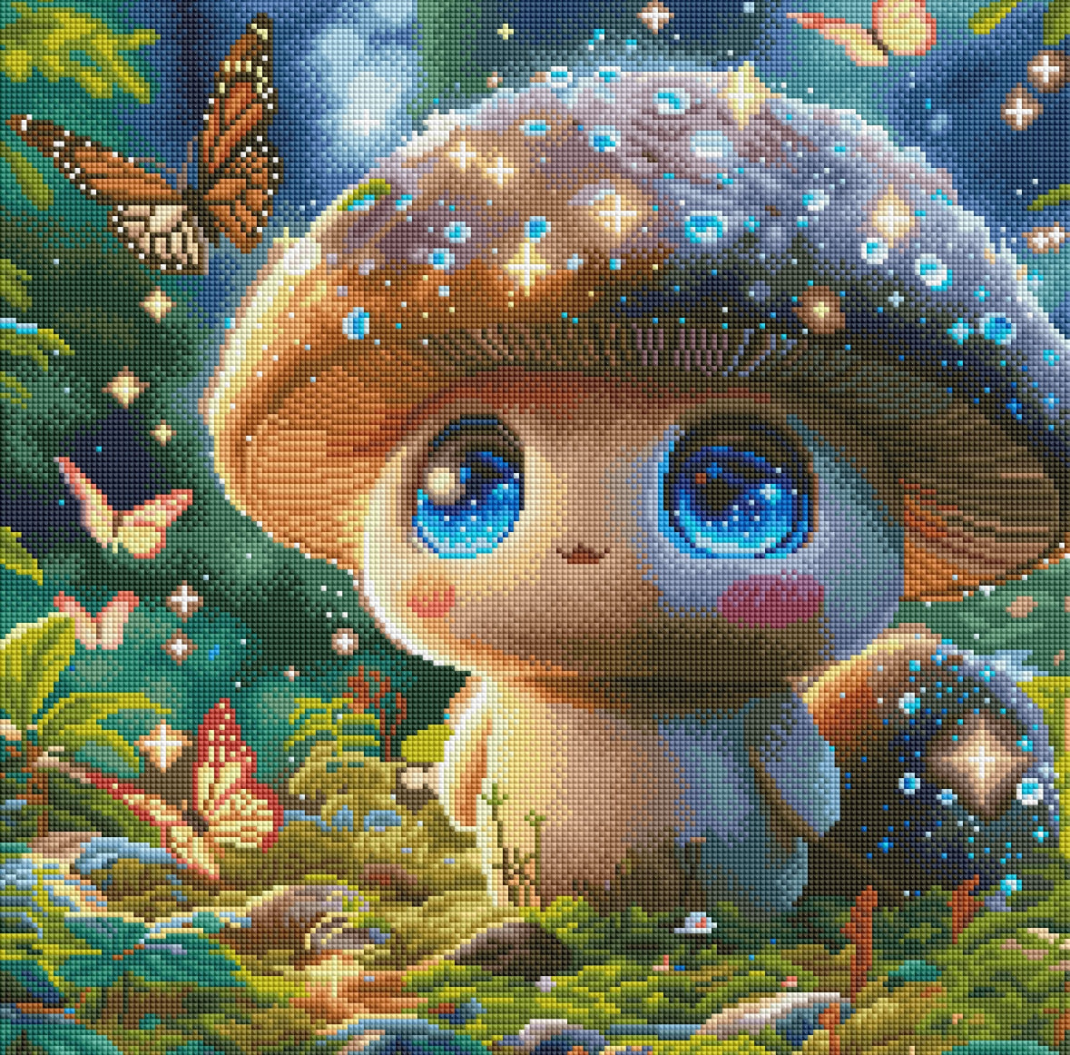 Diamond Painting Bild Pilz "Lenny" von AI-Artist Lexxy.ai 50x50cm (inkl. Feenstaub) TSS-566