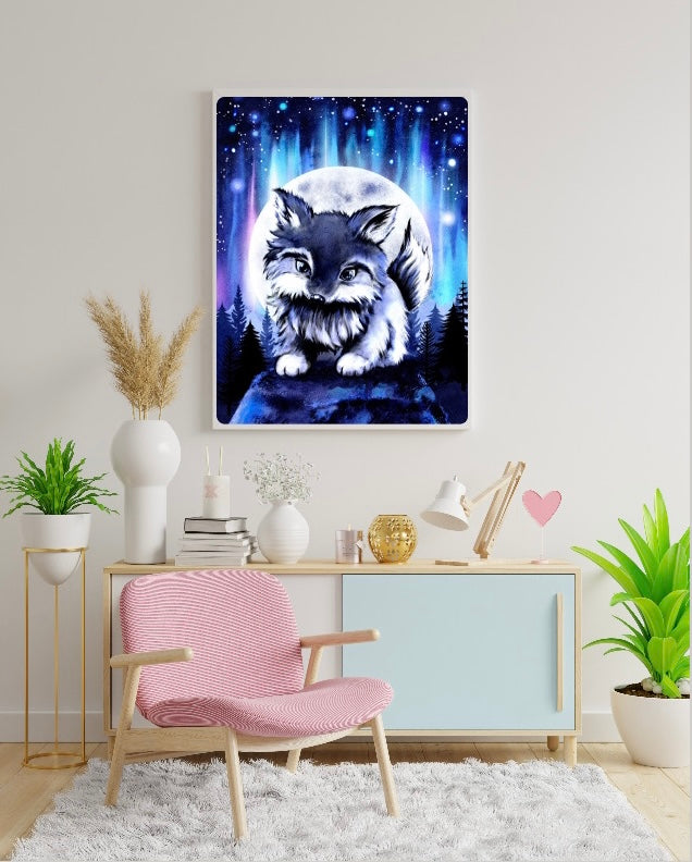 Diamond Painting Künstlerbild Wolf “Little Moon" von TinyTami 40x60