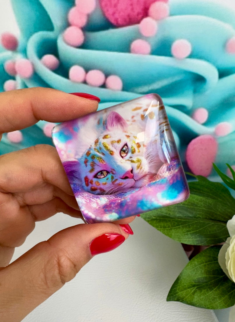 Diamond Painting Cover Minder "Weißer Leopard" (CM)