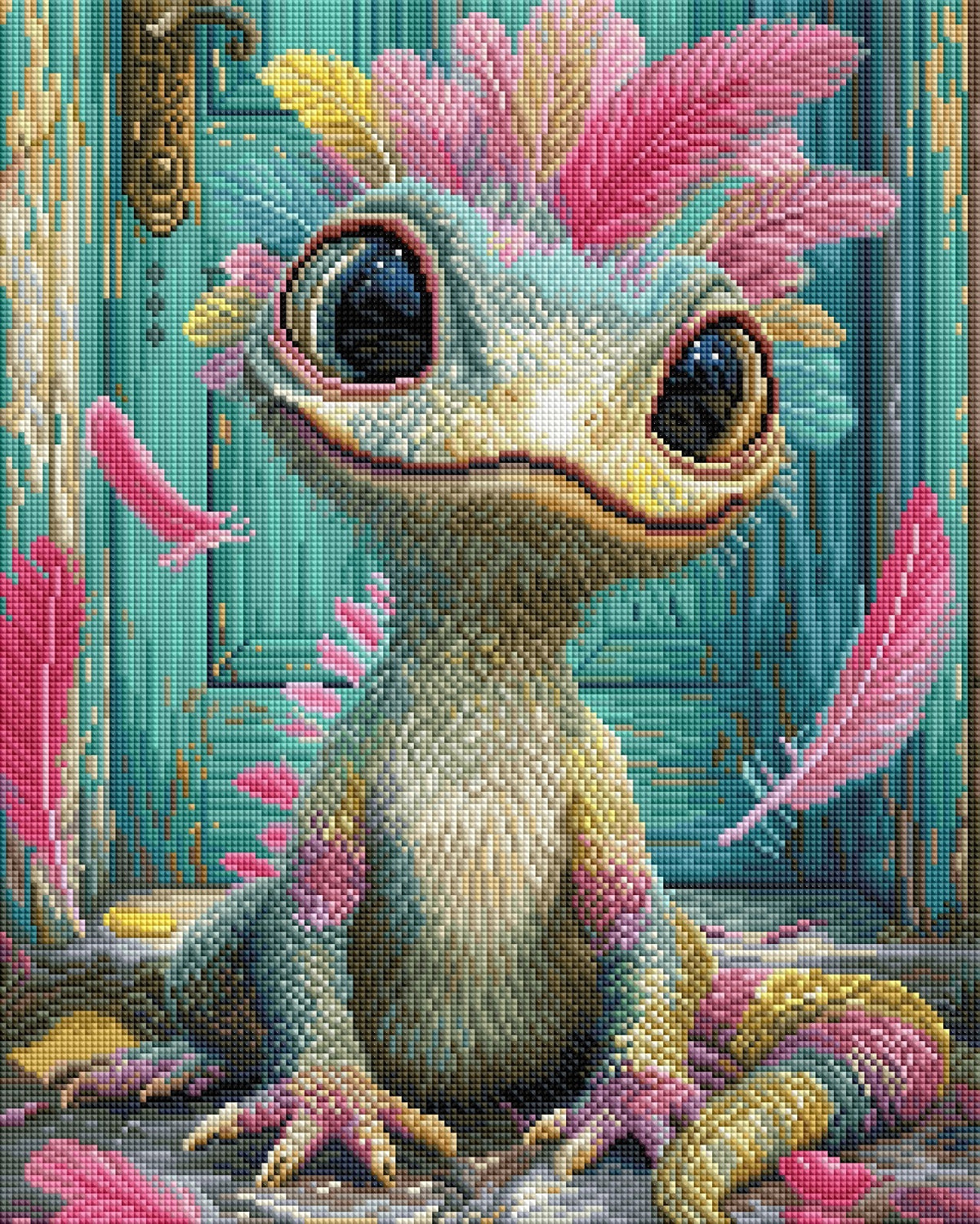 Diamond Painting Bild "Funky Gecko" von AI-Artist Sandrietta_ai (inkl. Metallic) 40x50cm TSS-895