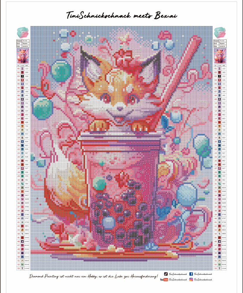 Diamond Painting Bild "Little Fox" von AI-Artist Bex.ai 30x40cm (inkl. Fairy Dust) TSS-353