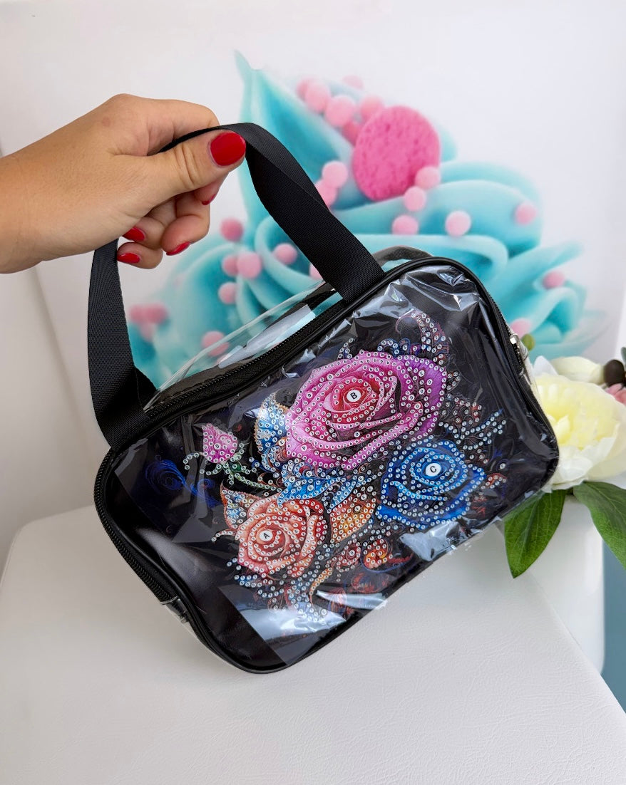 Diamond Painting Tasche / Kosmetik-Bag "Rosen" 23x17cm (B015)
