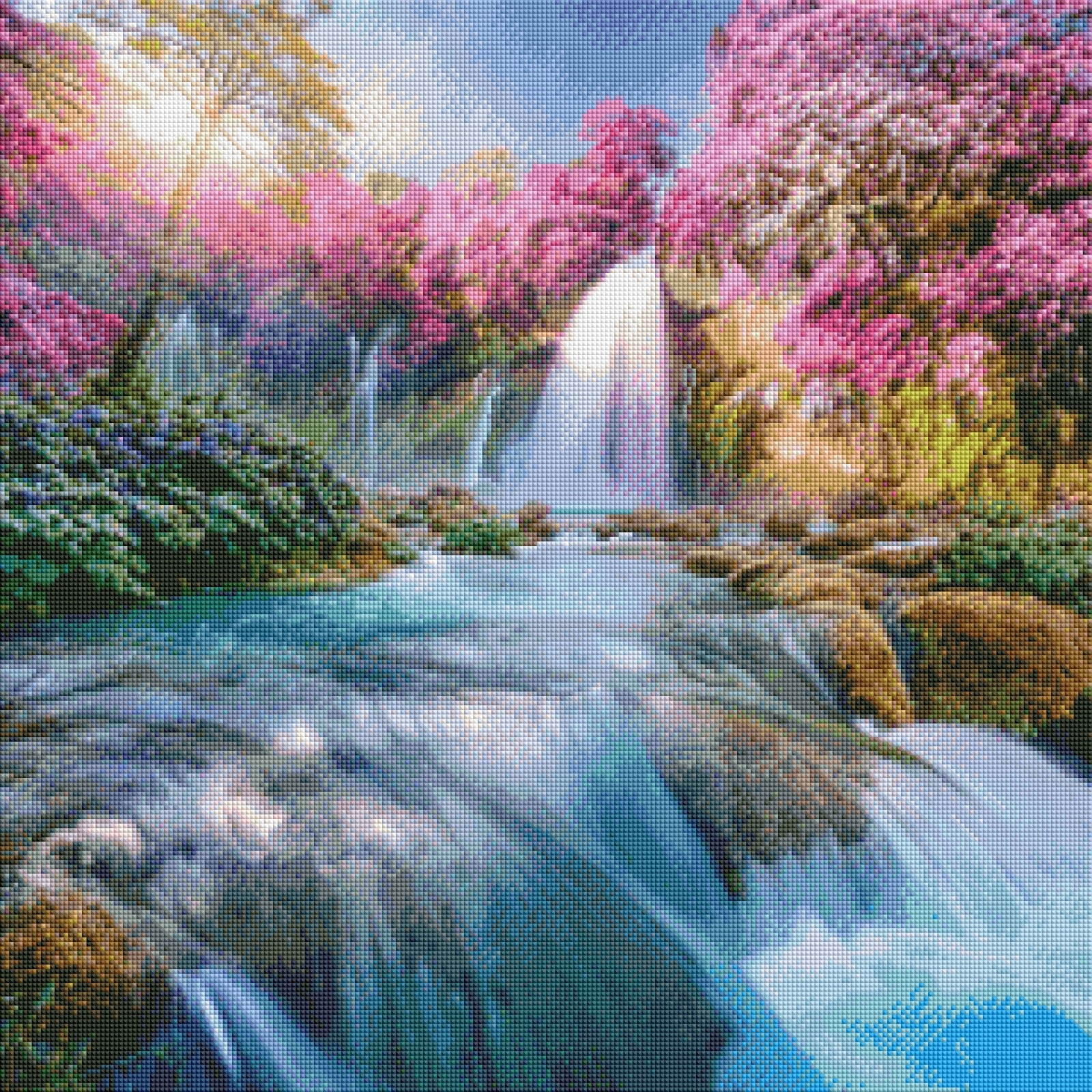 Diamond Painting Bild "Sakura Cascade" von TiniSchnickschnack 60x60cm (inkl. Feenstaub) TSS-628