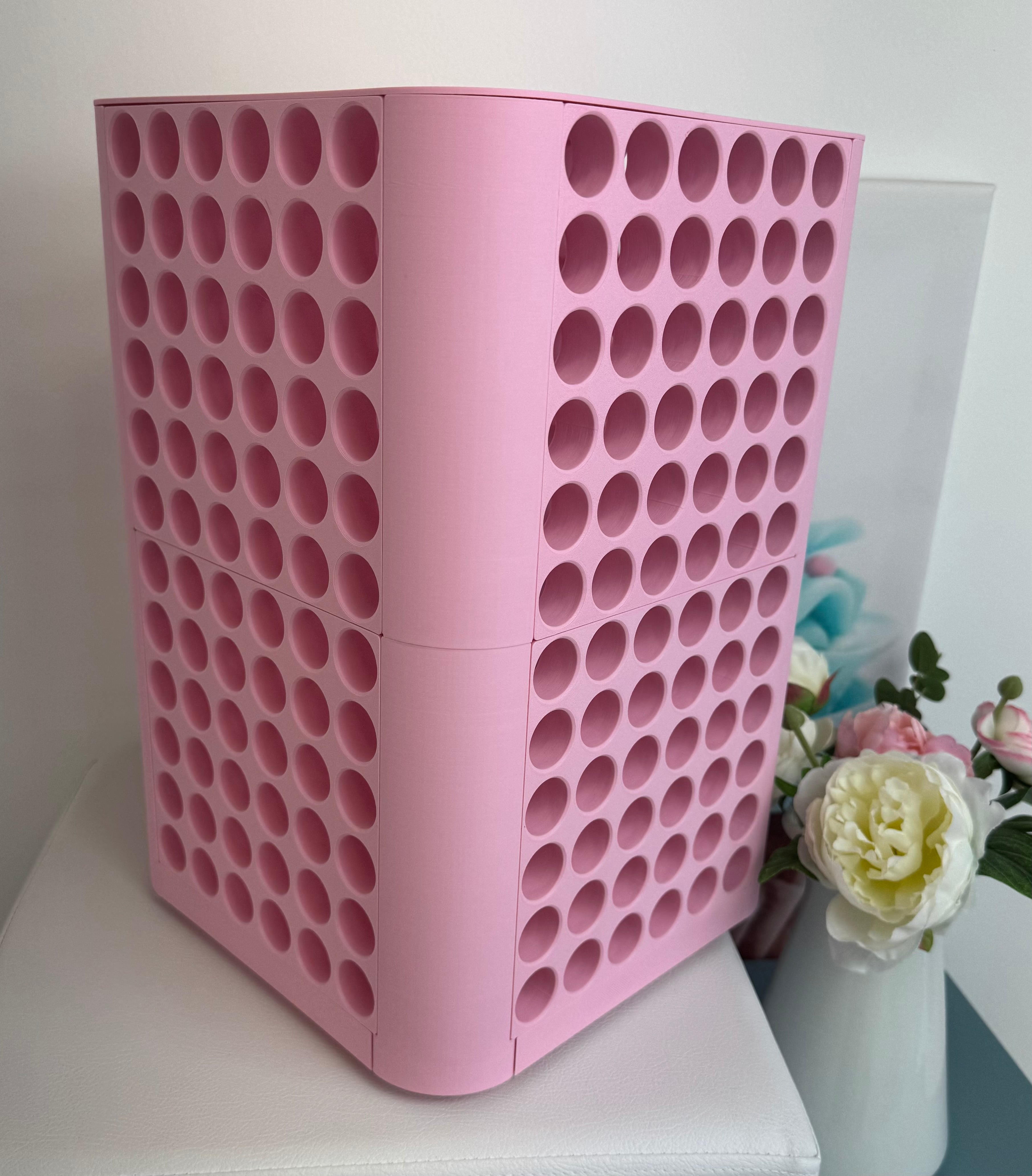 Diamond Painting "Diamond Wall Drehturm" Steinchenturm (wahlweise für 144 oder 288 Farben) - 3D-Druck (rosa)