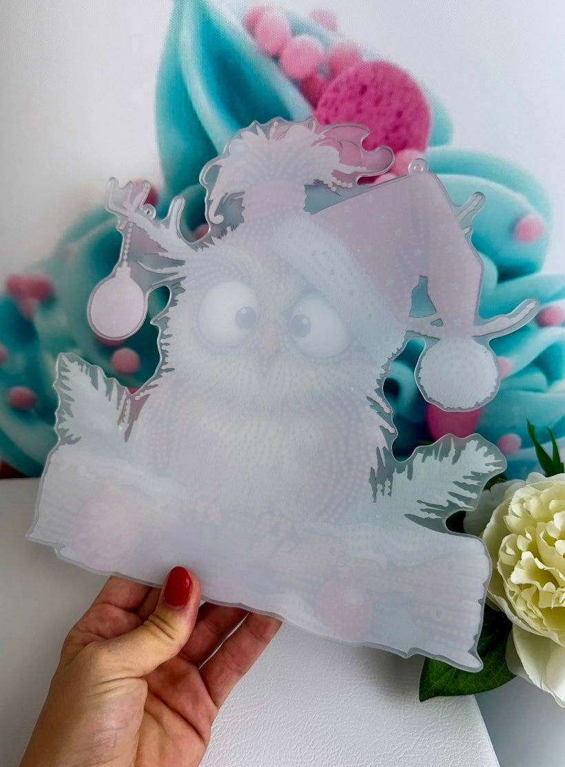 Diamond Painting XMAS Anhänger "Wilde Eule" 24x24cm (AH227)