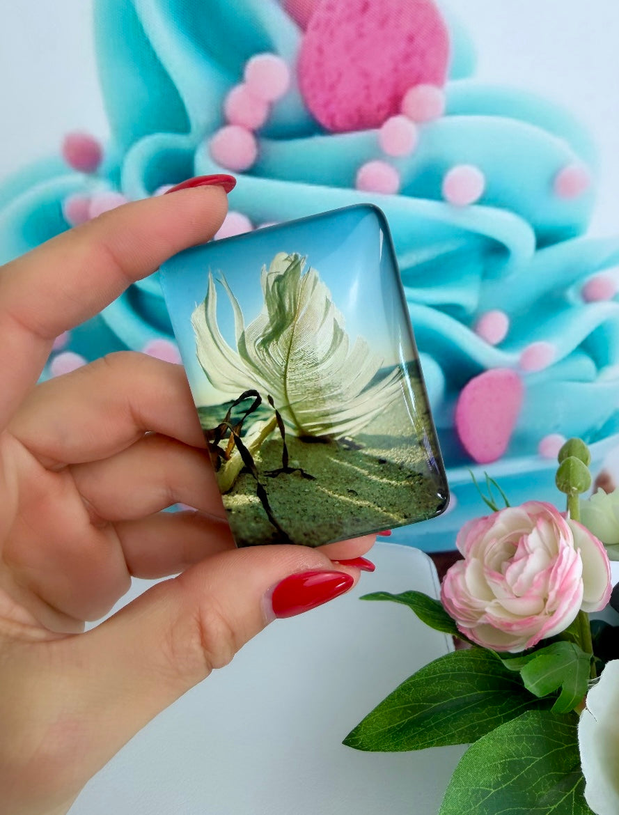 Diamond Painting Cover Minder "Feder am Sandstrand" (CM)
