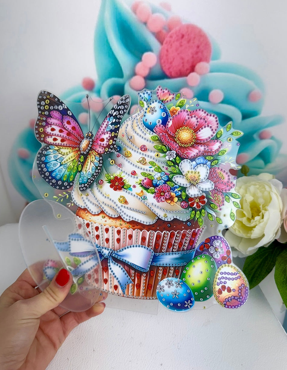 Diamond Painting Ostern Aufsteller "Oster-Cupcake" 24x24cm (O4)